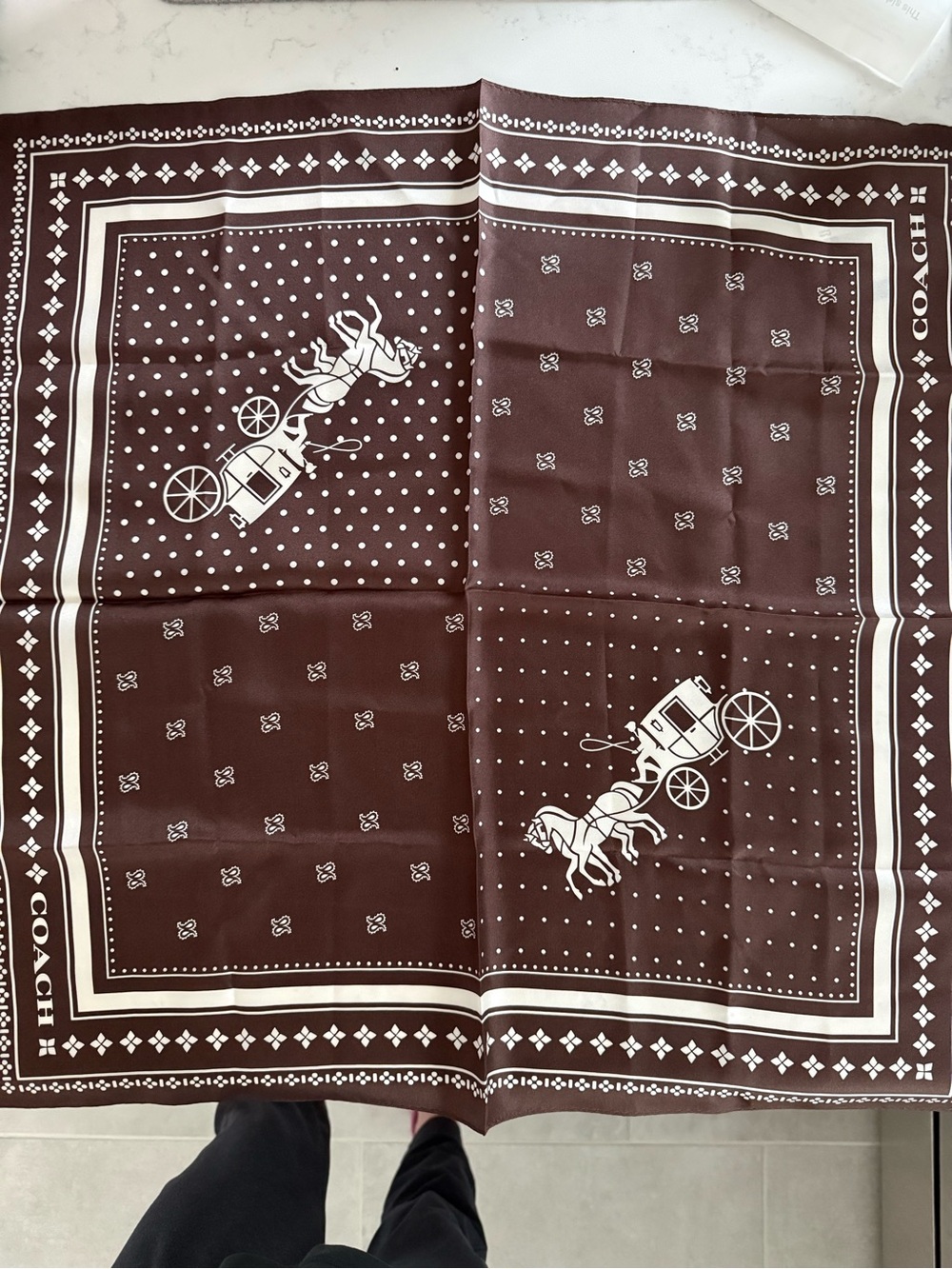 COACH 100% silk scarf